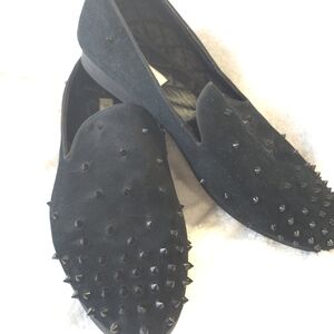 Steve Madden Men's Black Suede & Studded Cascade Loafers. Size 13